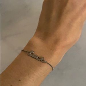 Henri Bendel hematite plated “Luck” bracelet